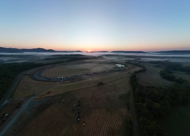 Drone image of the track at Oakridge Estate, VA